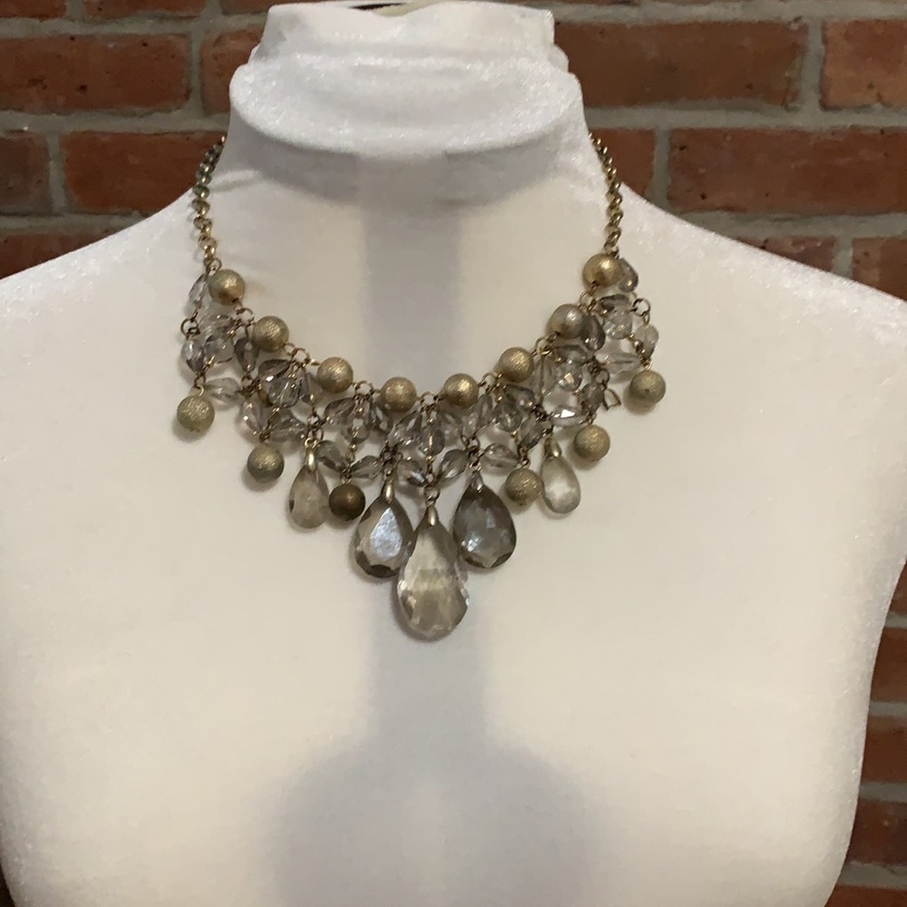 Vintage gold and crystal necklace.